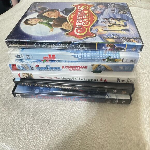 Holiday Movies DVD Lot Of 5 A Christmas Carol Scrooge Elf Dog who saved Smurfs - Picture 6 of 10